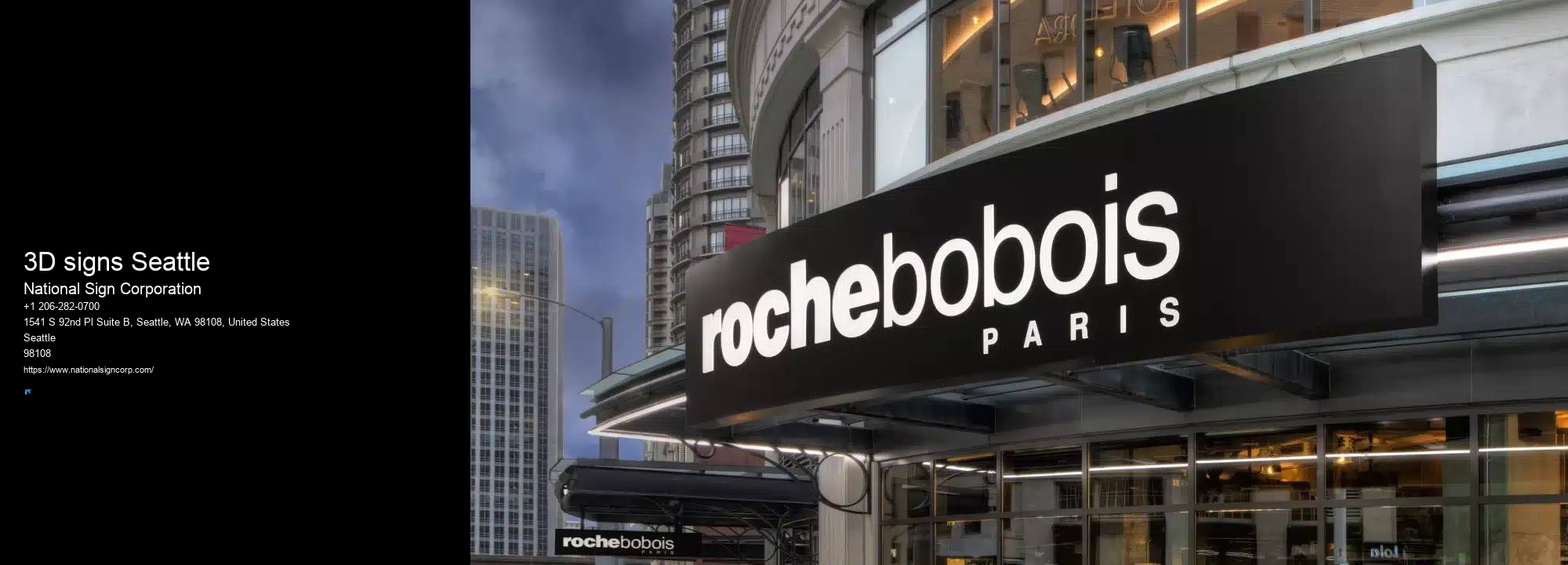 Custom outdoor signs 3D signs Seattle