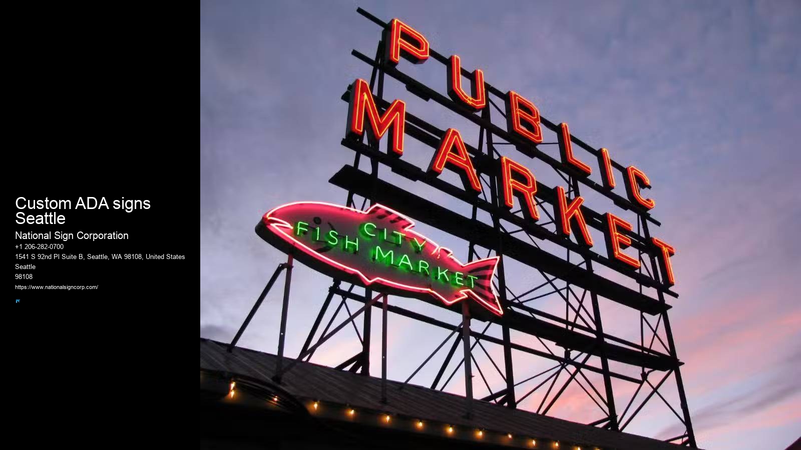 Outdoor Sign Hanging Custom ADA signs Seattle