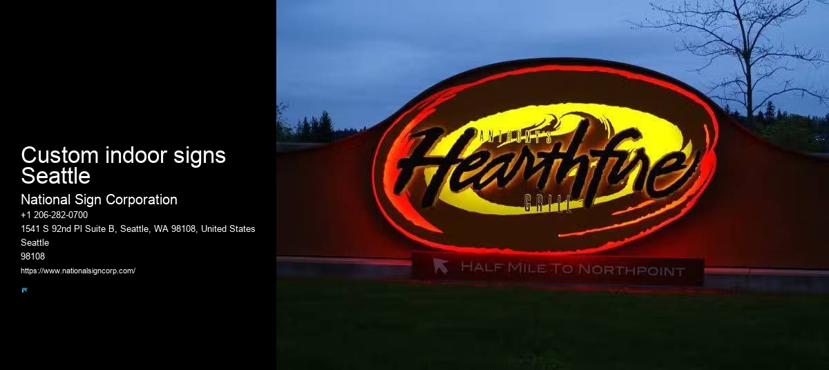 Custom channel letters Custom indoor signs Seattle