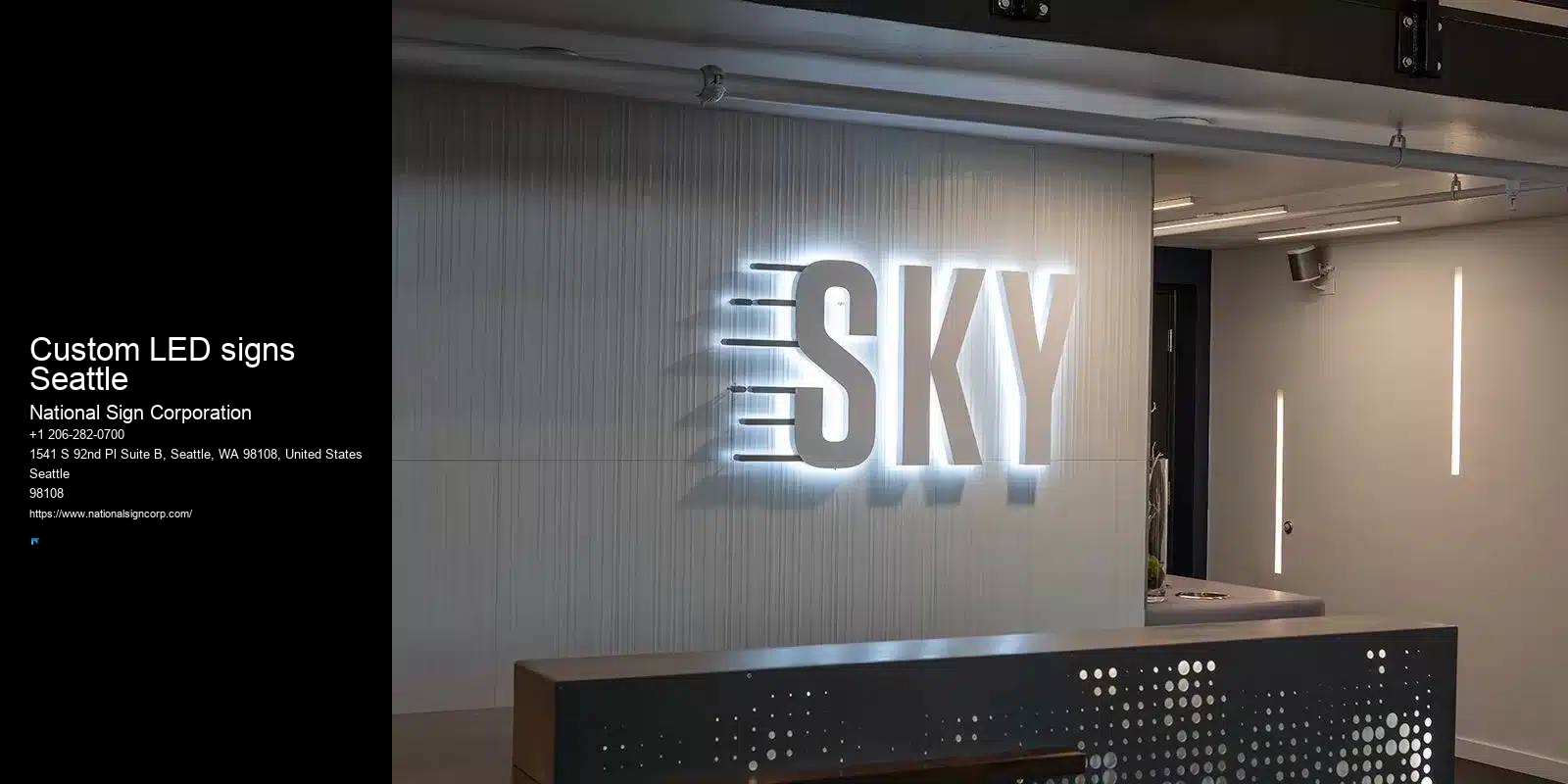 Custom LED signs Seattle custom signage