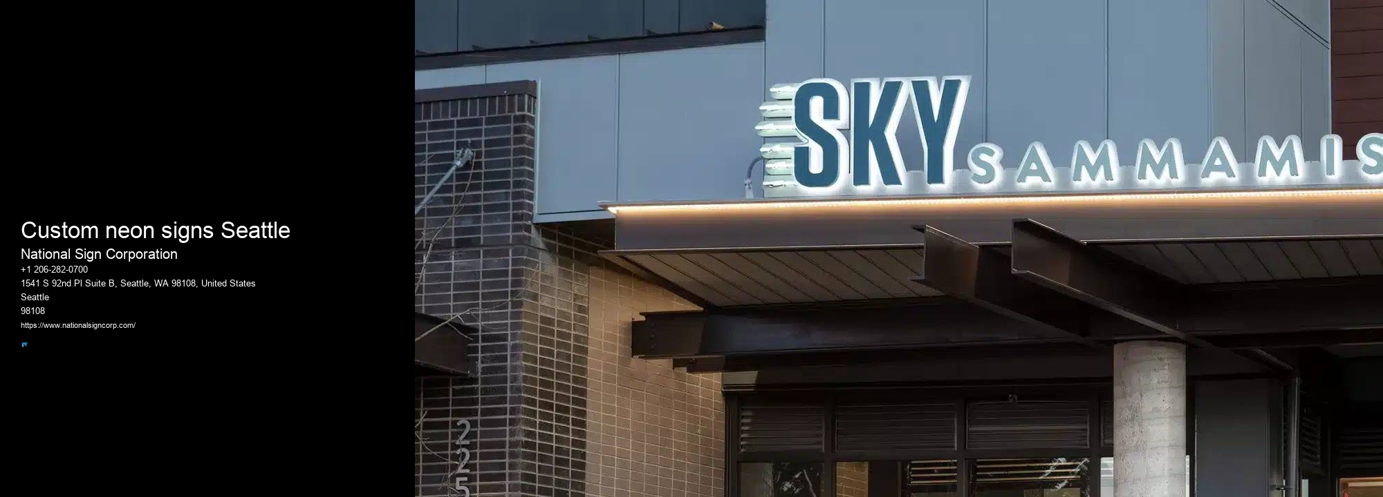 High-Rise Sign Installation Custom neon signs Seattle