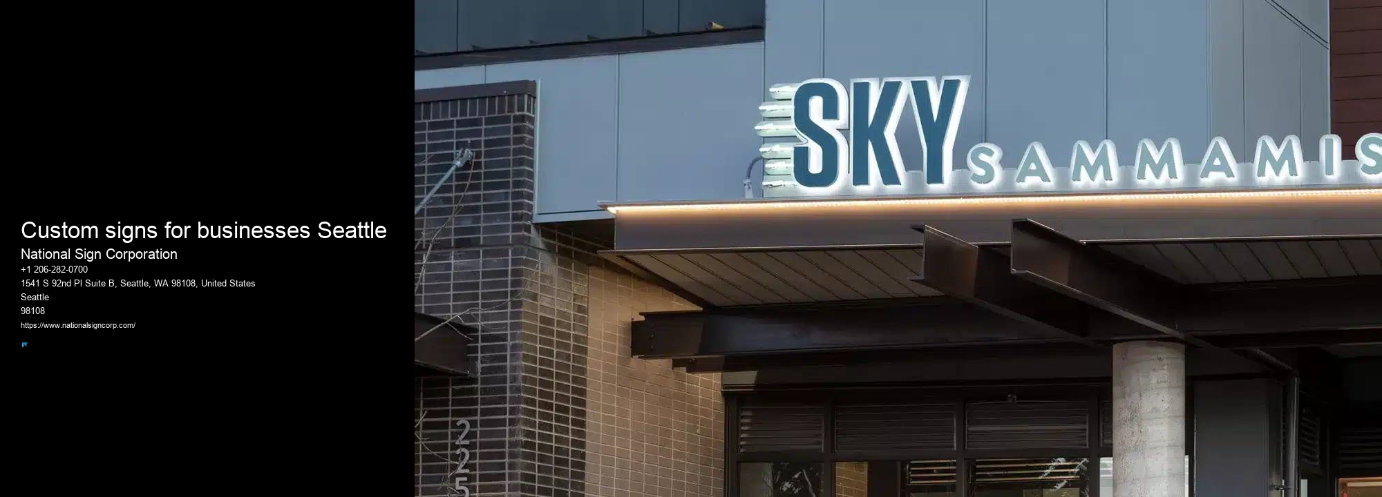 Signage installation Custom signs for businesses Seattle