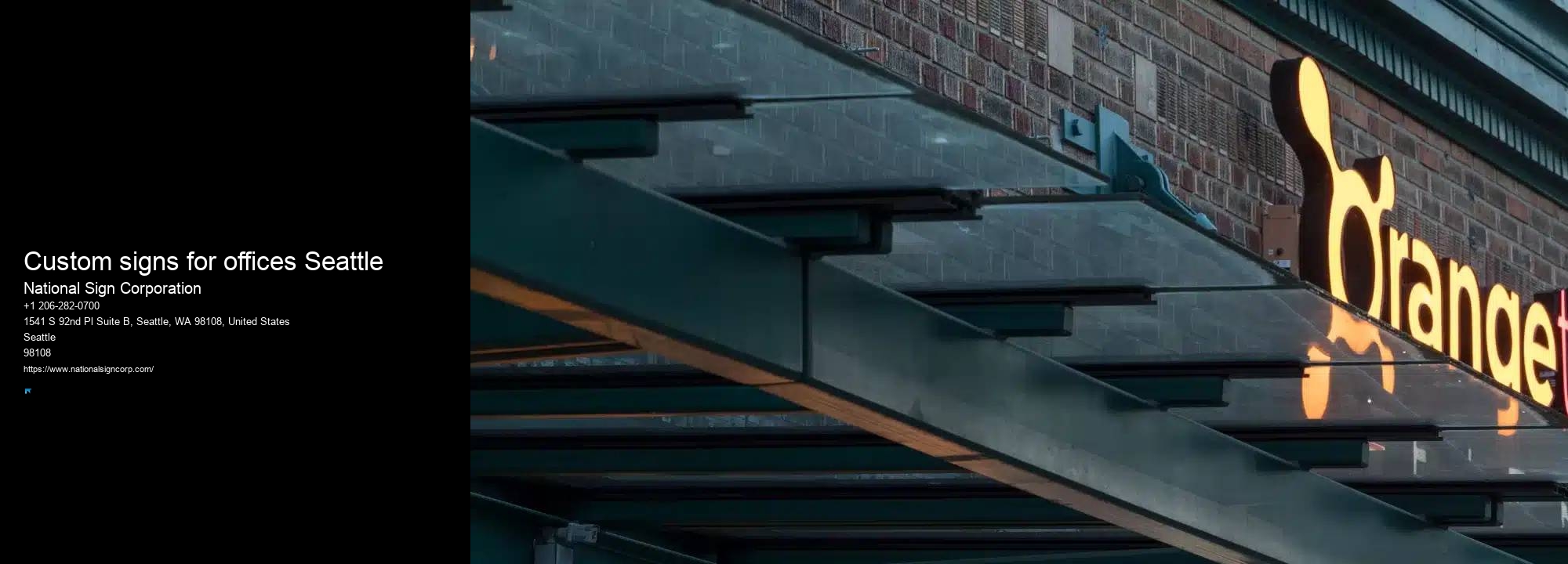 Professional Sign Company Custom signs for offices Seattle, WA