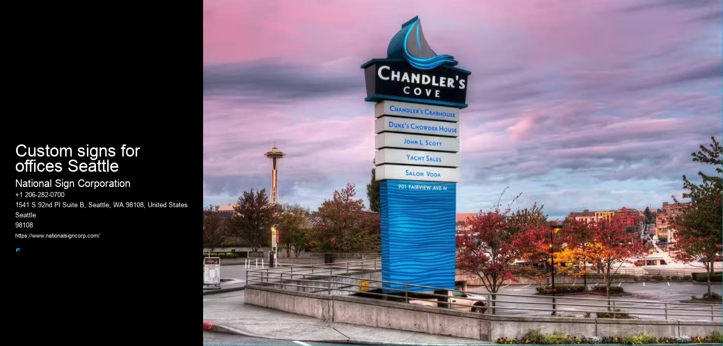Hanging Wall Signs Custom signs for offices Seattle