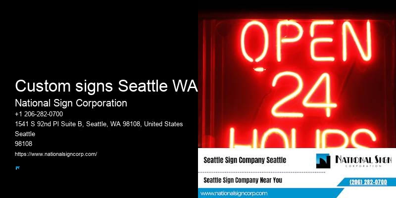 Building sign installation Custom signs Seattle WA