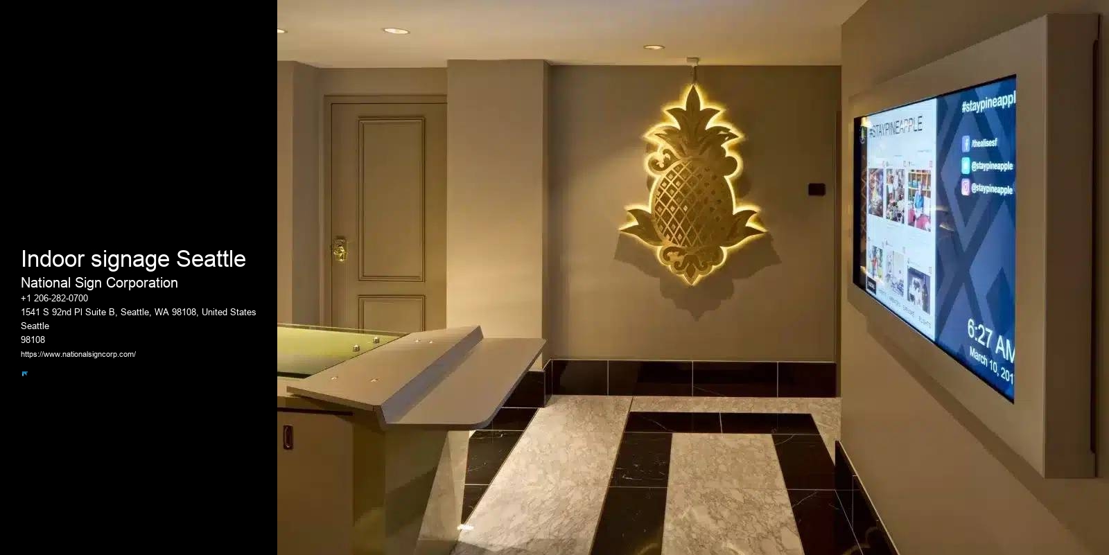 Indoor signage Seattle sign printing