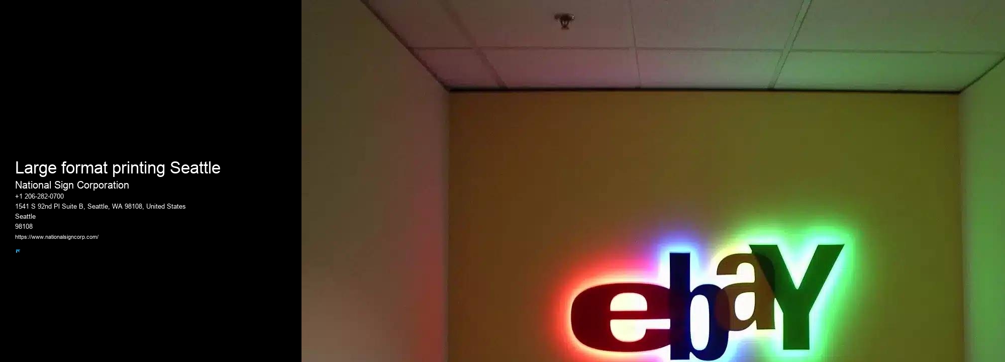 Design And Sign Installation Large format printing Seattle