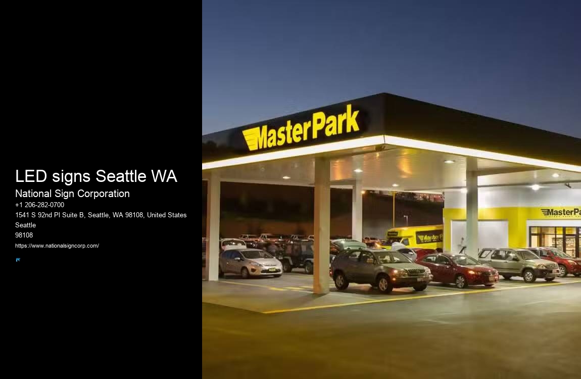 Hanging Directional Signs LED signs Seattle WA
