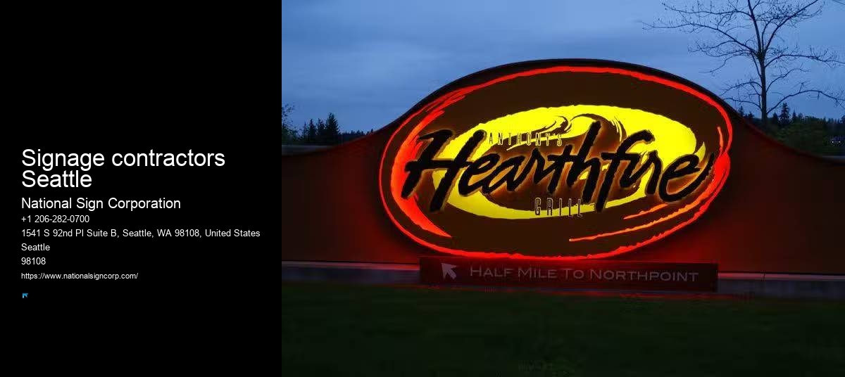 Signage contractors Seattle sign suppliers