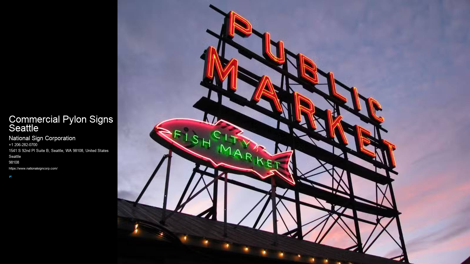 Neon Sign Lighting Commercial Pylon Signs Seattle