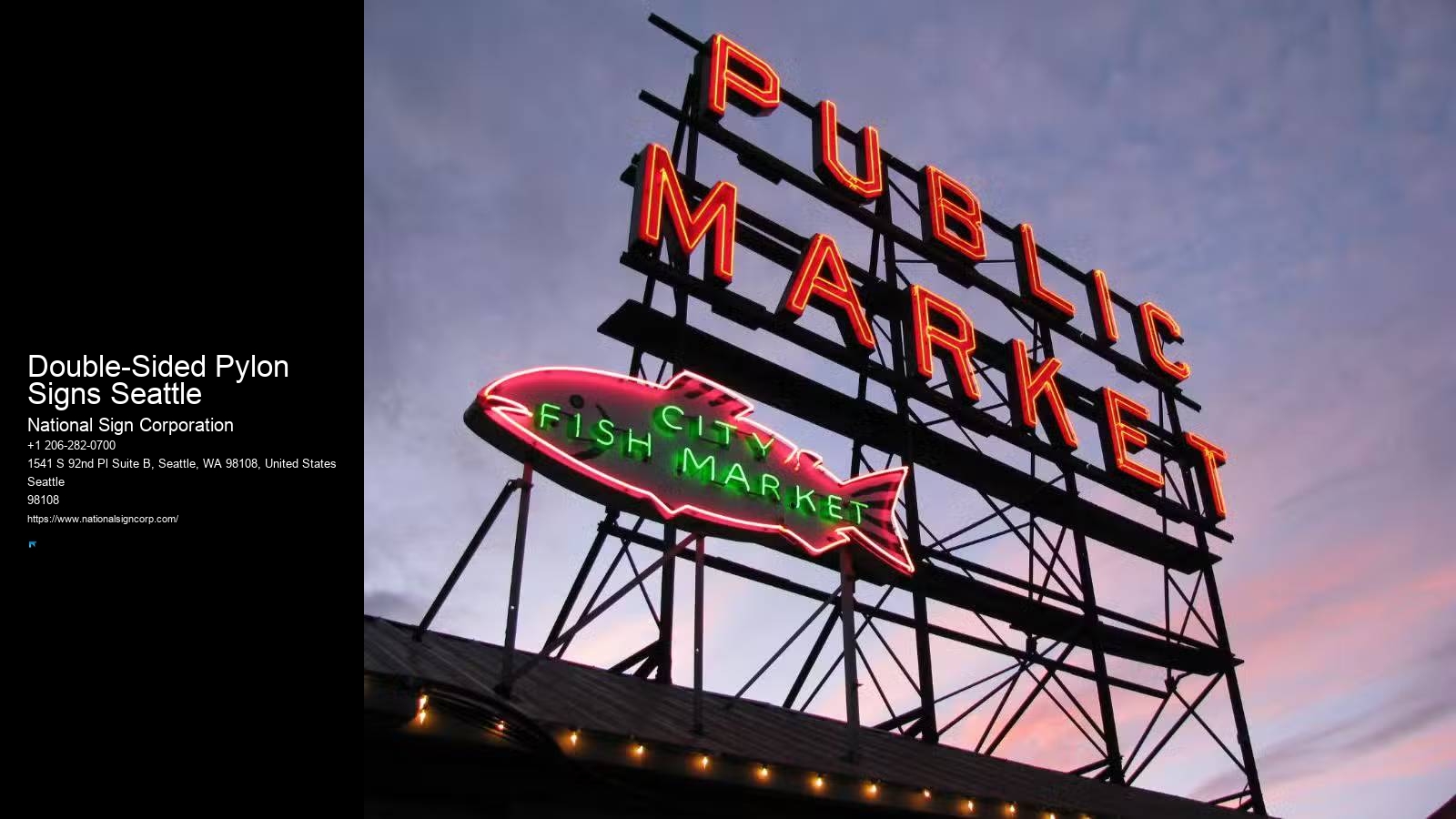 Custom Business Monument Signs Double-Sided Pylon Signs Seattle