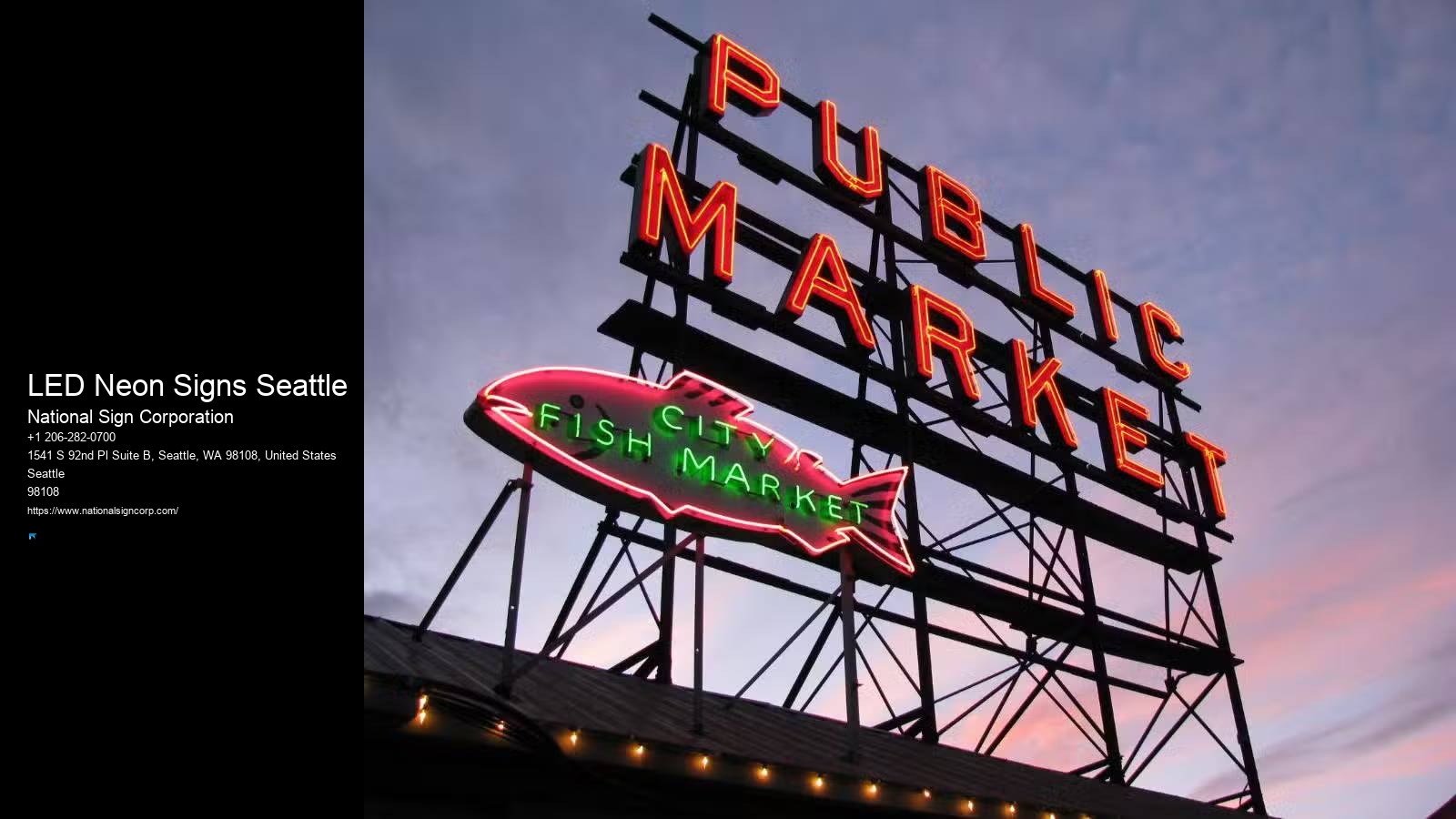 Custom Illuminated Signs LED Neon Signs Seattle