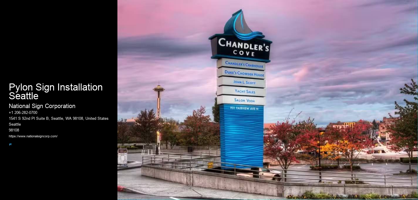 Business Signage Pylon Sign Installation Seattle